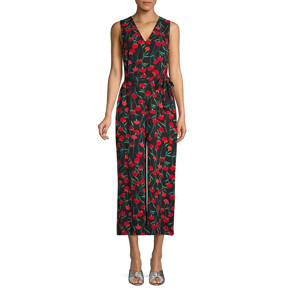 Karl Lagerfeld Floral Crop Leg Jumpsuit Size 0